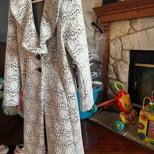 Elegant Black and White Women's Coat